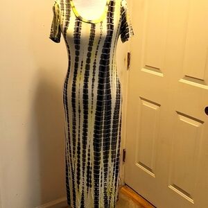 Sen tie dye long flowy casual Beach Midi Maxi dress Coastal